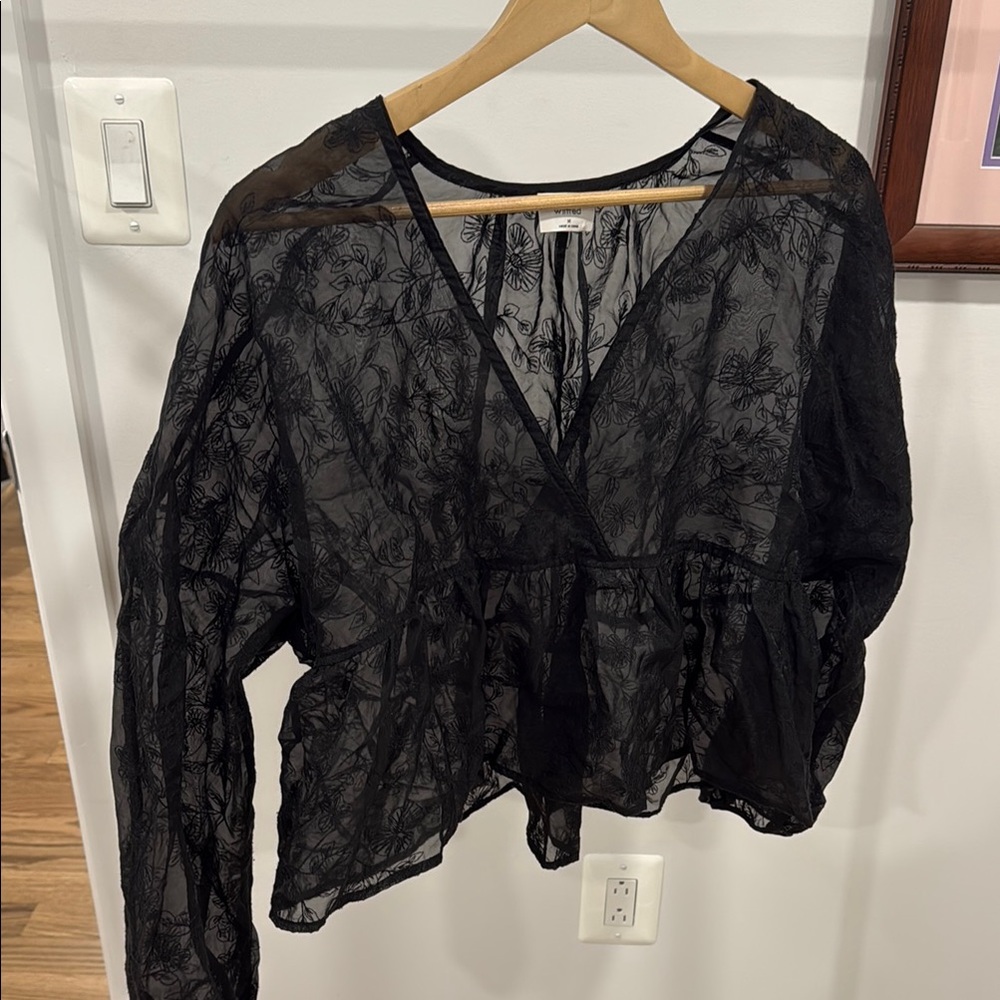 Wilfred Black Sheer Relaxed Blouse